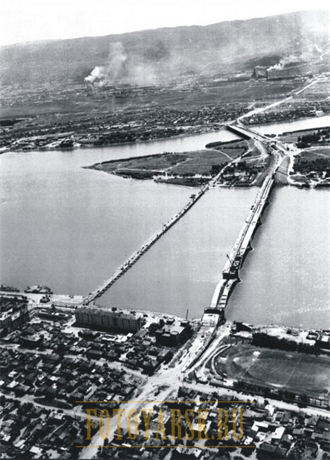 Панорама Красноярска в 1960 году